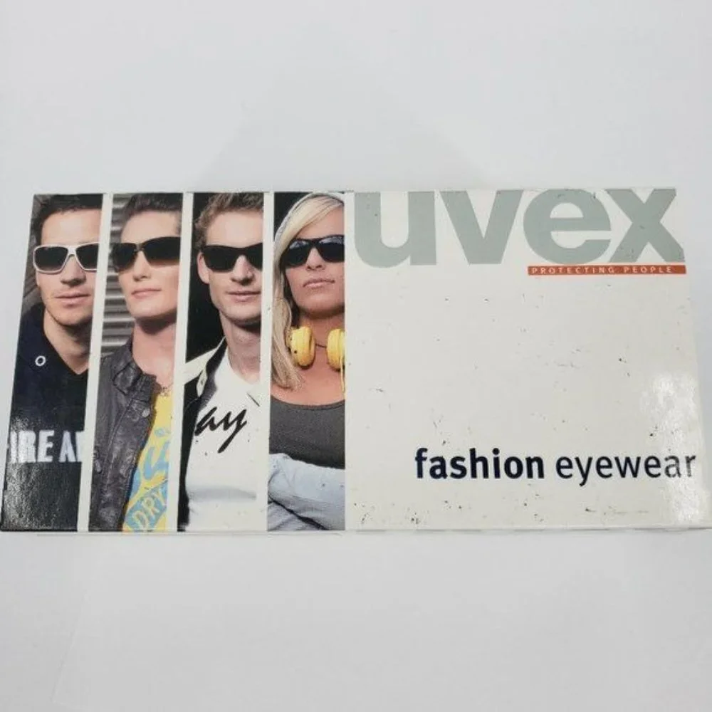 UVEX Sport Polarized Sunglasses Oversize 22 White Frame Smoke Lens NWT